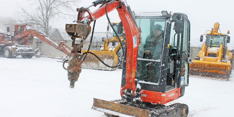 Мини-экскаватор Kubota KX016-4 со шнеком